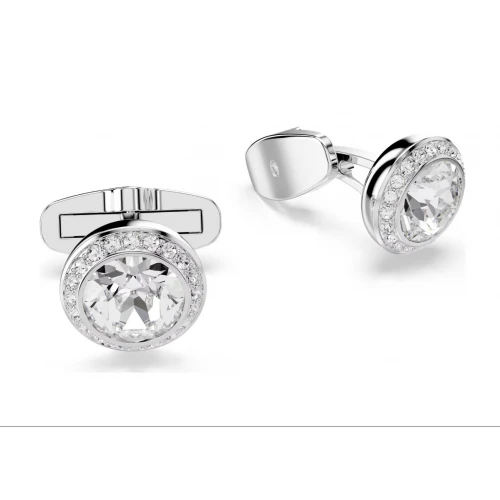 SWAROVSKI Una Angelic Μανικετόκουμπα Στρογγυλή κοπή, Λευκό, Επιροδιωμένα 5761046