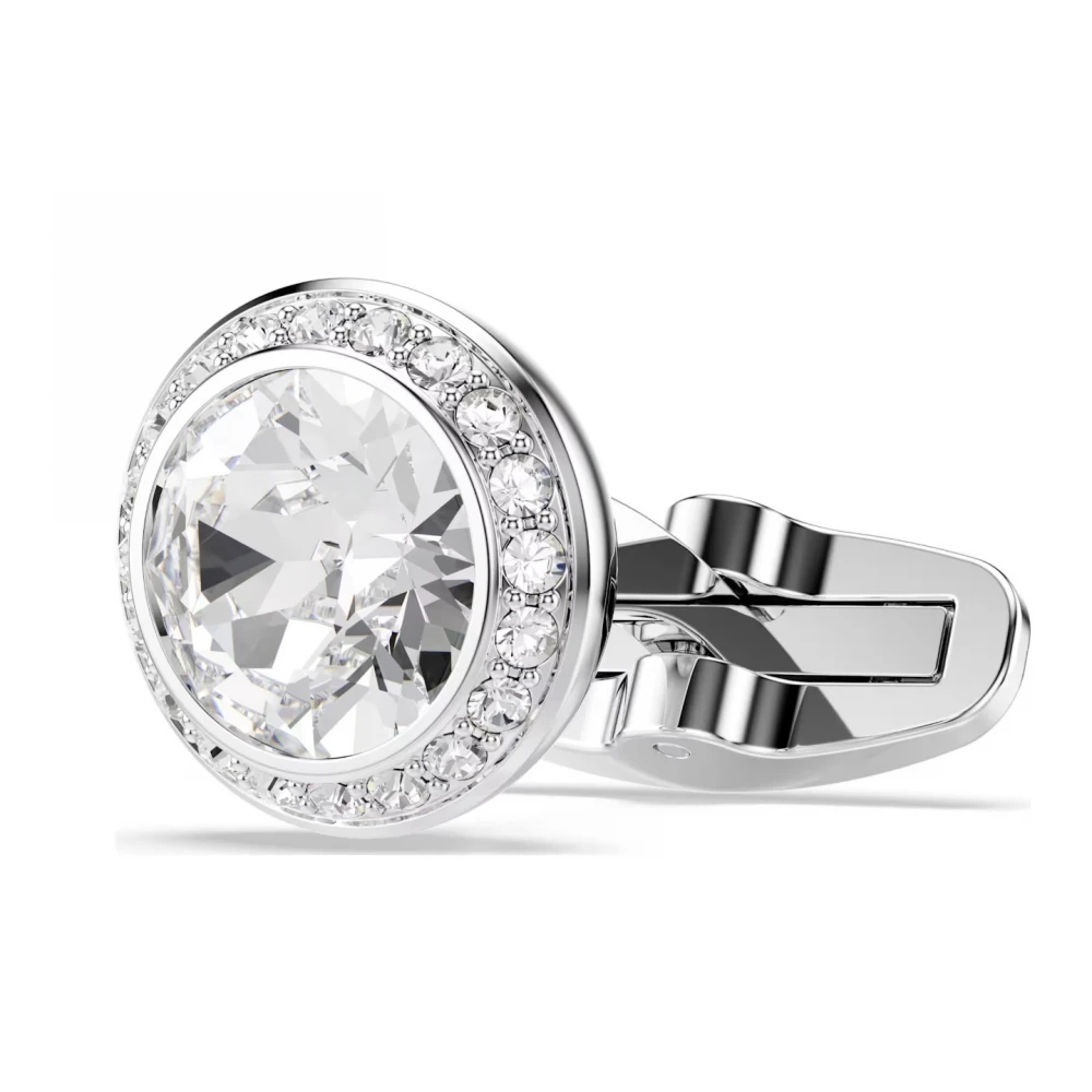 SWAROVSKI Una Angelic Μανικετόκουμπα Στρογγυλή κοπή, Λευκό, Επιροδιωμένα 5761046