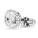 SWAROVSKI Una Angelic Μανικετόκουμπα Στρογγυλή κοπή, Λευκό, Επιροδιωμένα 5761046