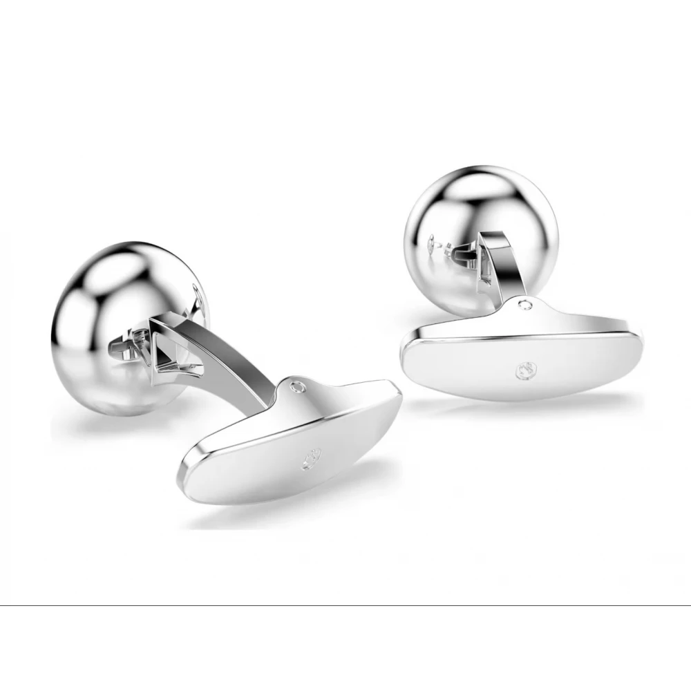 SWAROVSKI Una Angelic Μανικετόκουμπα Στρογγυλή κοπή, Λευκό, Επιροδιωμένα 5761046