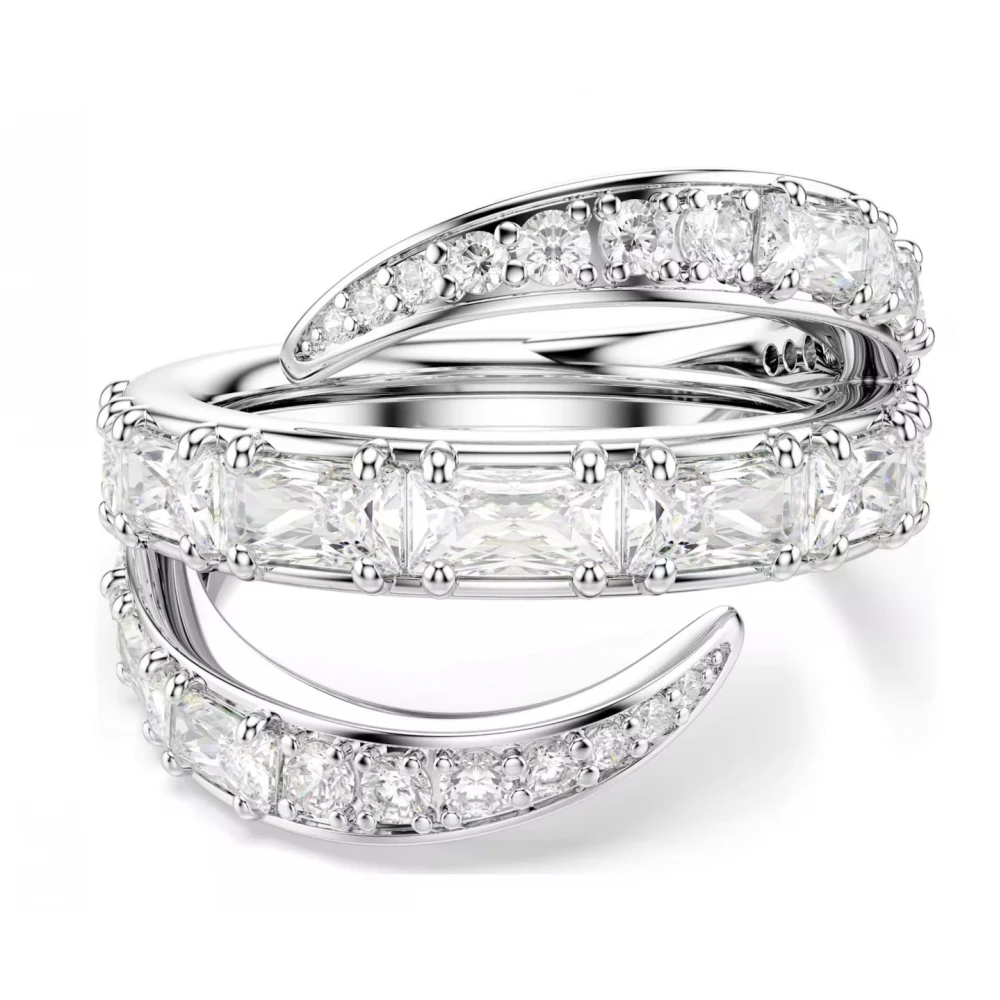 SWAROVSKI Δαχτυλίδι Vienna Μίξη κοπών, Κύκνος, Λευκό, Επιμετάλλωση ροδίου 5762205