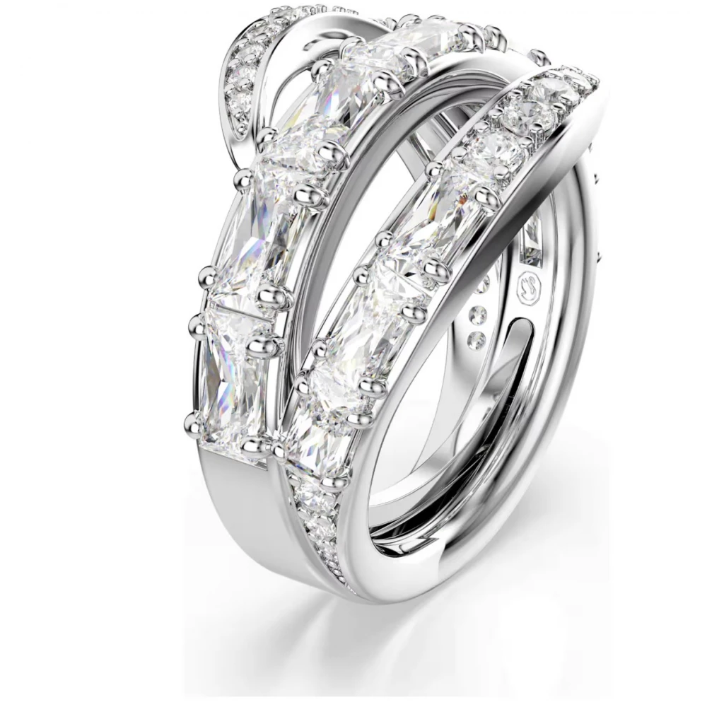 SWAROVSKI Δαχτυλίδι Vienna Μίξη κοπών, Κύκνος, Λευκό, Επιμετάλλωση ροδίου 5762205