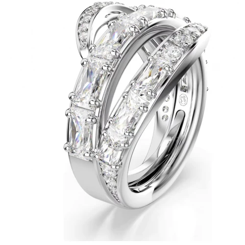 SWAROVSKI Δαχτυλίδι Vienna Μίξη κοπών, Κύκνος, Λευκό, Επιμετάλλωση ροδίου 5762205