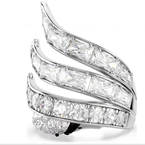 SWAROVSKI Δαχτυλίδι Coctail Vienna Μίξη κοπών, Κύκνος, Λευκό, Επιμετάλλωση ροδίου 5762206