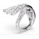 SWAROVSKI Δαχτυλίδι Coctail Vienna Μίξη κοπών, Κύκνος, Λευκό, Επιμετάλλωση ροδίου 5762206