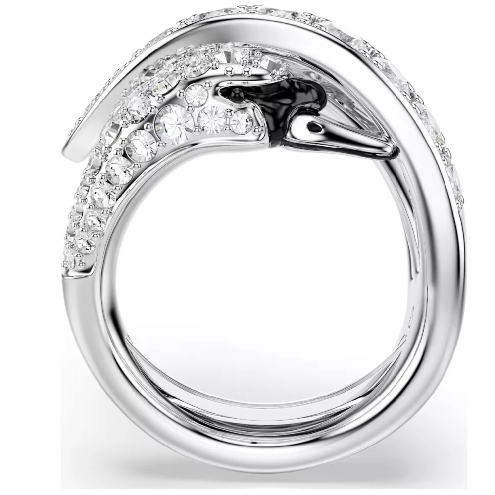 SWAROVSKI Δαχτυλίδι Coctail Vienna Μίξη κοπών, Κύκνος, Λευκό, Επιμετάλλωση ροδίου 5762206