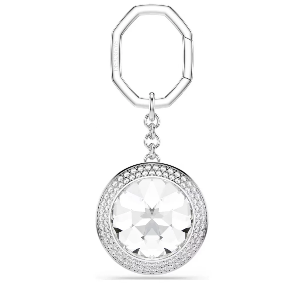 SWAROVSKI Γούρι Τσάντας, Στρογγυλή Κοπή, Λευκό, Επιμετάλλωση Ροδίου 5763032