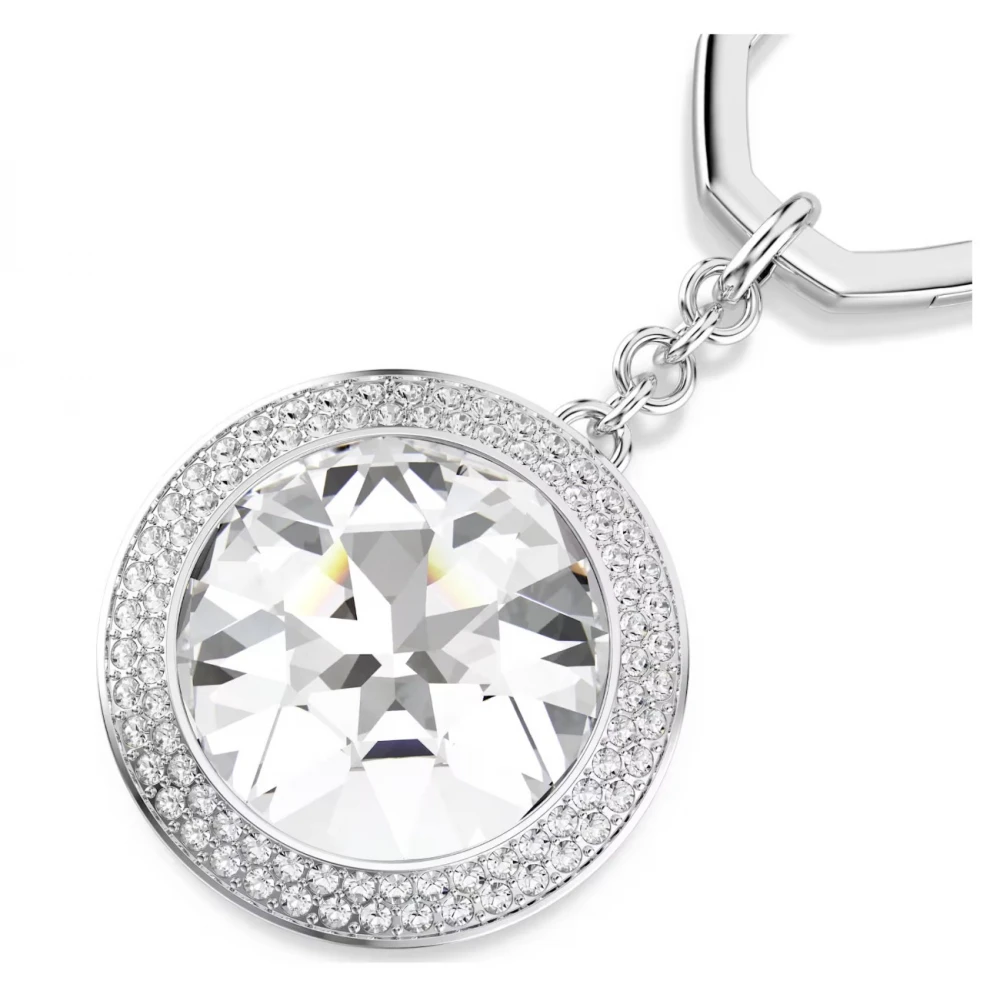 SWAROVSKI Γούρι Τσάντας, Στρογγυλή Κοπή, Λευκό, Επιμετάλλωση Ροδίου 5763032