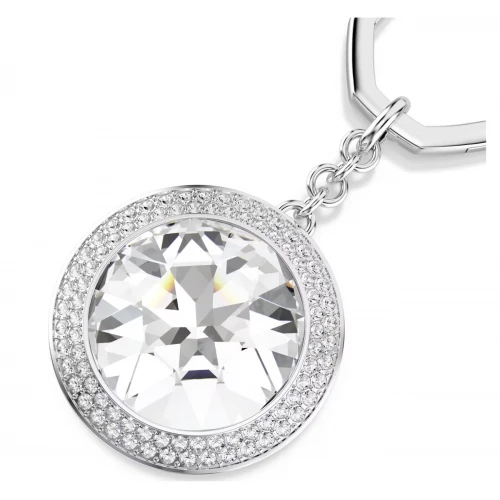 SWAROVSKI Γούρι Τσάντας, Στρογγυλή Κοπή, Λευκό, Επιμετάλλωση Ροδίου 5763032