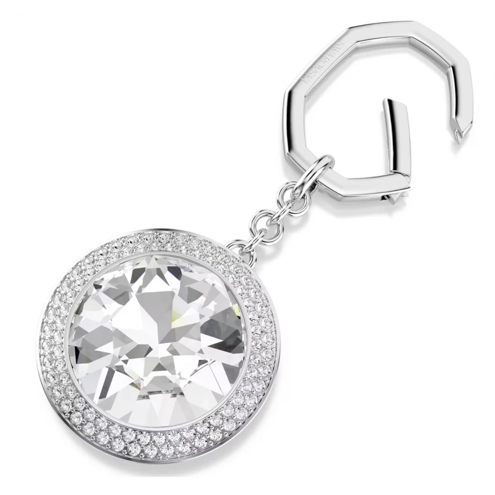 SWAROVSKI Γούρι Τσάντας, Στρογγυλή Κοπή, Λευκό, Επιμετάλλωση Ροδίου 5763032