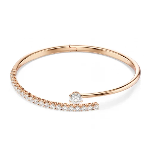 SWAROVSKI Matrix Άκαμπτο Βραχιόλι Στρογγυλή κοπή, Λευκό, Επιμετάλλωση σε Ροζ-Χρυσό 18K 5763819