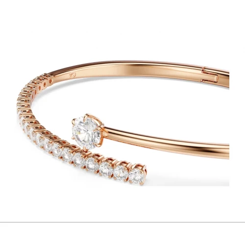SWAROVSKI Matrix Άκαμπτο Βραχιόλι Στρογγυλή κοπή, Λευκό, Επιμετάλλωση σε Ροζ-Χρυσό 18K 5763819