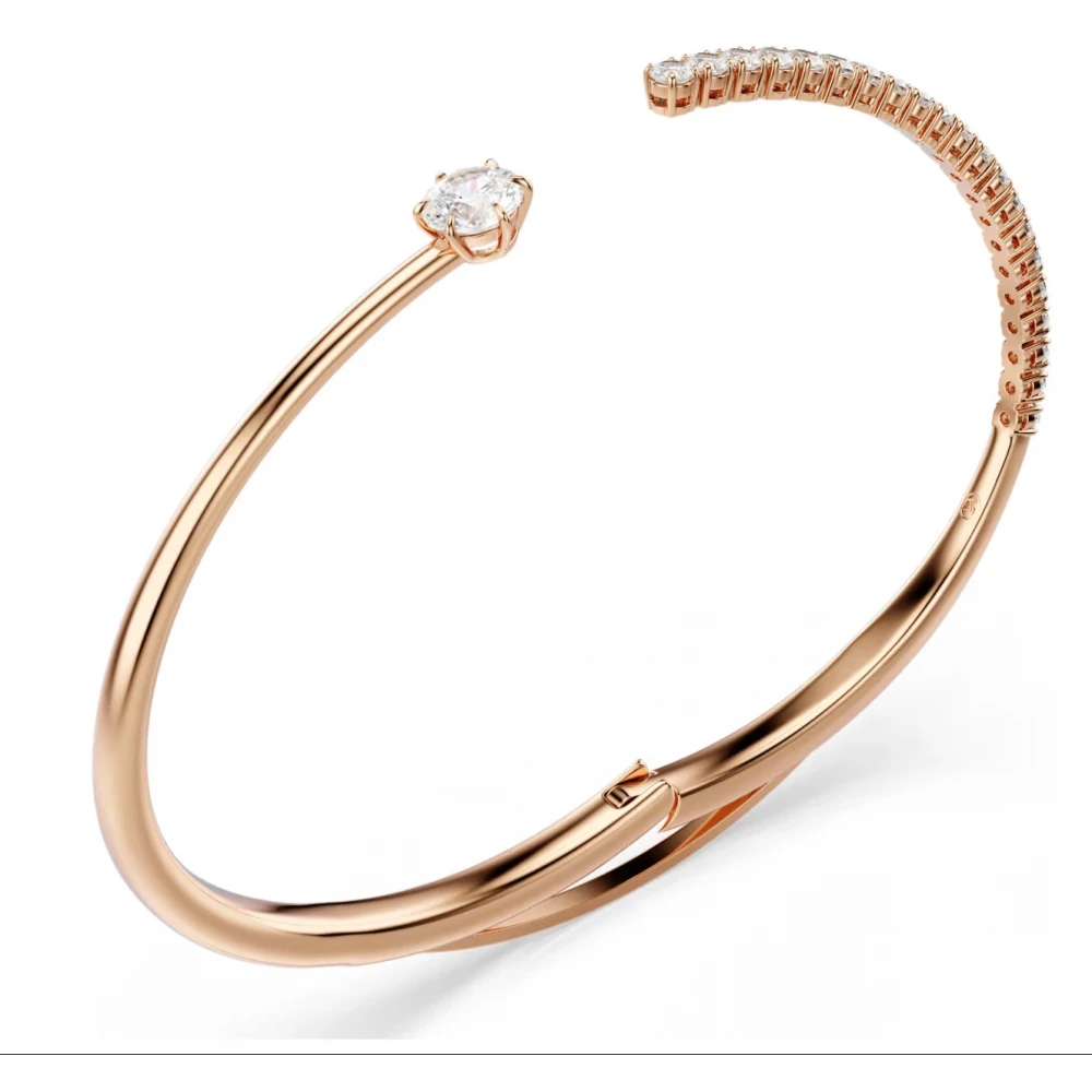 SWAROVSKI Matrix Άκαμπτο Βραχιόλι Στρογγυλή κοπή, Λευκό, Επιμετάλλωση σε Ροζ-Χρυσό 18K 5763819