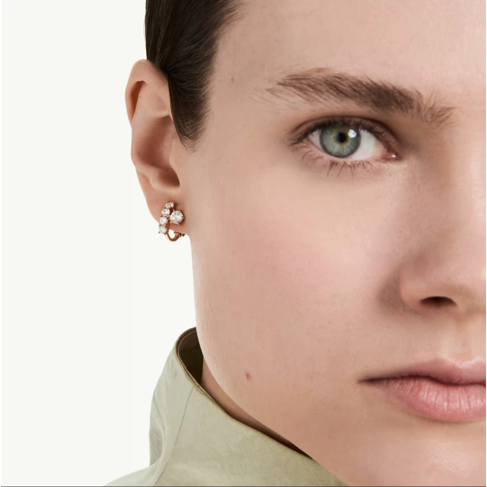 SWAROVSKI Σκουλαρίκια με κλιπ Matrix, Στρογγυλή Κοπή, Λευκό, Επιμετάλλωση σε Ροζ-Χρυσό 18Κ 5763822