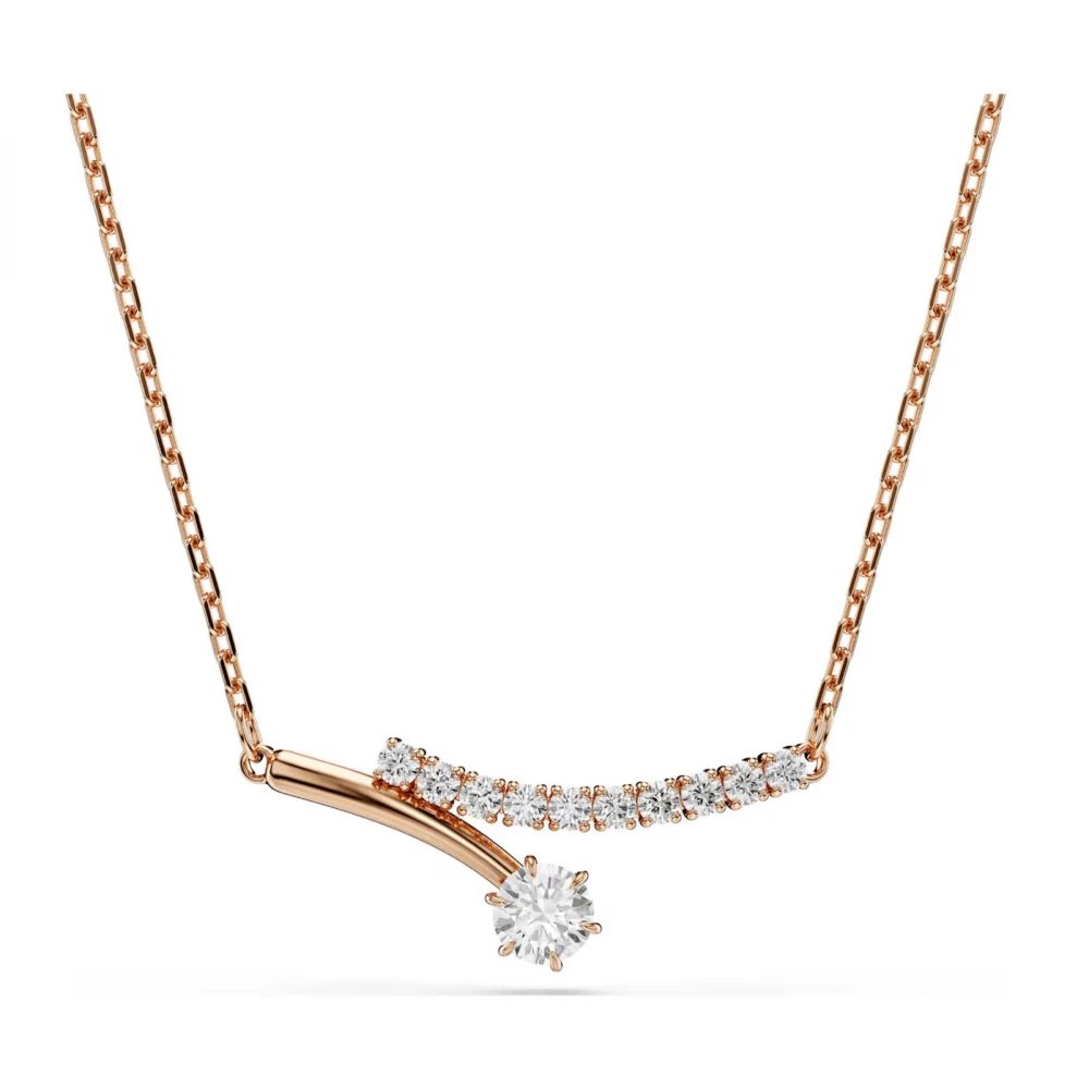 SWAROVSKI Κολιέ Matrix Λευκό, Στρογγυλή κοπή, Επιμετάλλωση σε ροζ χρυσό 18Κ 5763823