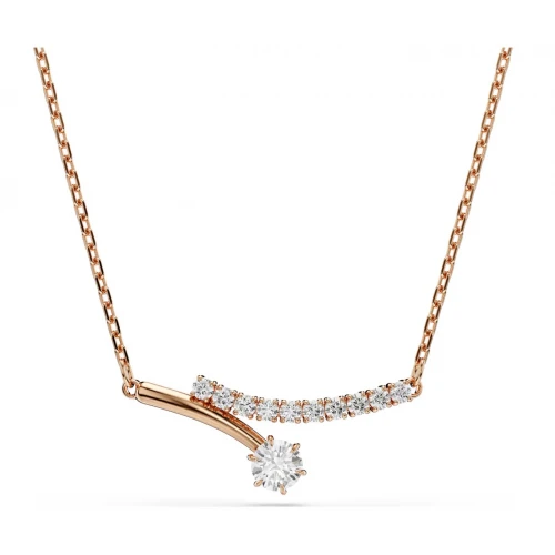 SWAROVSKI Κολιέ Matrix Λευκό, Στρογγυλή κοπή, Επιμετάλλωση σε ροζ χρυσό 18Κ 5763823