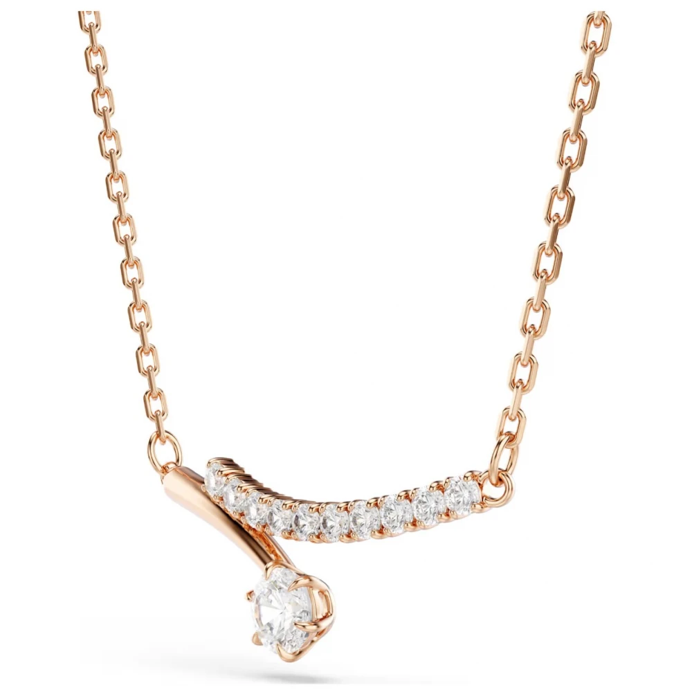SWAROVSKI Κολιέ Matrix Λευκό, Στρογγυλή κοπή, Επιμετάλλωση σε ροζ χρυσό 18Κ 5763823
