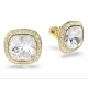 SWAROVSKI, Σκουλαρίκια Una Angelic, Cushion Κοπή, Λευκά, Επιμετάλλωση σε χρυσό 18Κ 5764762