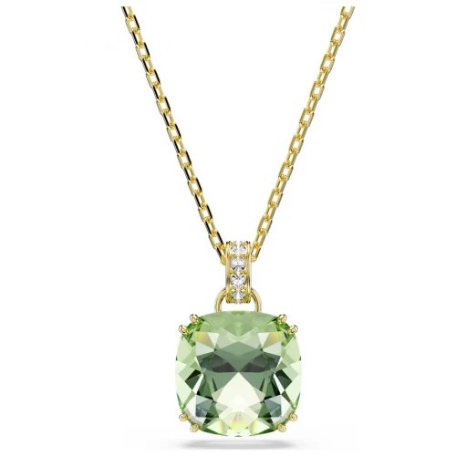 SWAROVSKI Μενταγιόν Millenia, Cushion κοπή, Πράσινο, Επιμετάλλωση σε Χρυσό 18K 5764821