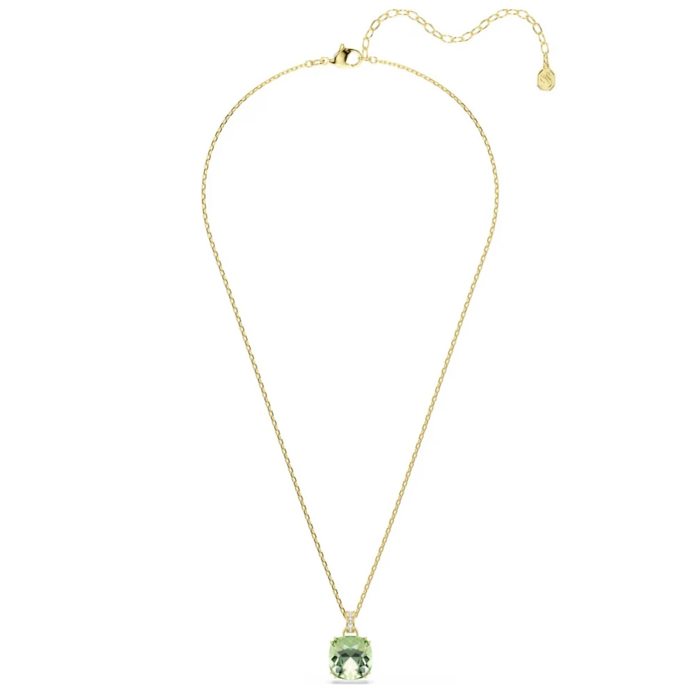 SWAROVSKI Μενταγιόν Millenia, Cushion κοπή, Πράσινο, Επιμετάλλωση σε Χρυσό 18K 5764821