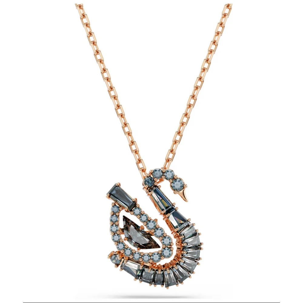 SWAROVSKI Swan Μενταγιόν με αλυσίδα, Λευκό, Μίξη Κοπών Επιμετάλλωση σε Ροζ-Χρυσό 18K 5764882