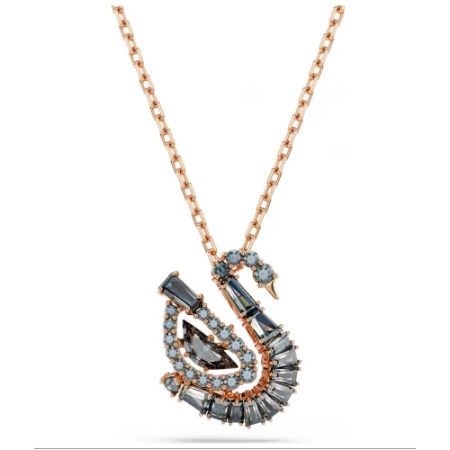 SWAROVSKI Swan Μενταγιόν με αλυσίδα, Λευκό, Μίξη Κοπών Επιμετάλλωση σε Ροζ-Χρυσό 18K 5764882
