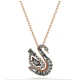 SWAROVSKI Swan Μενταγιόν με αλυσίδα, Λευκό, Μίξη Κοπών Επιμετάλλωση σε Ροζ-Χρυσό 18K 5764882