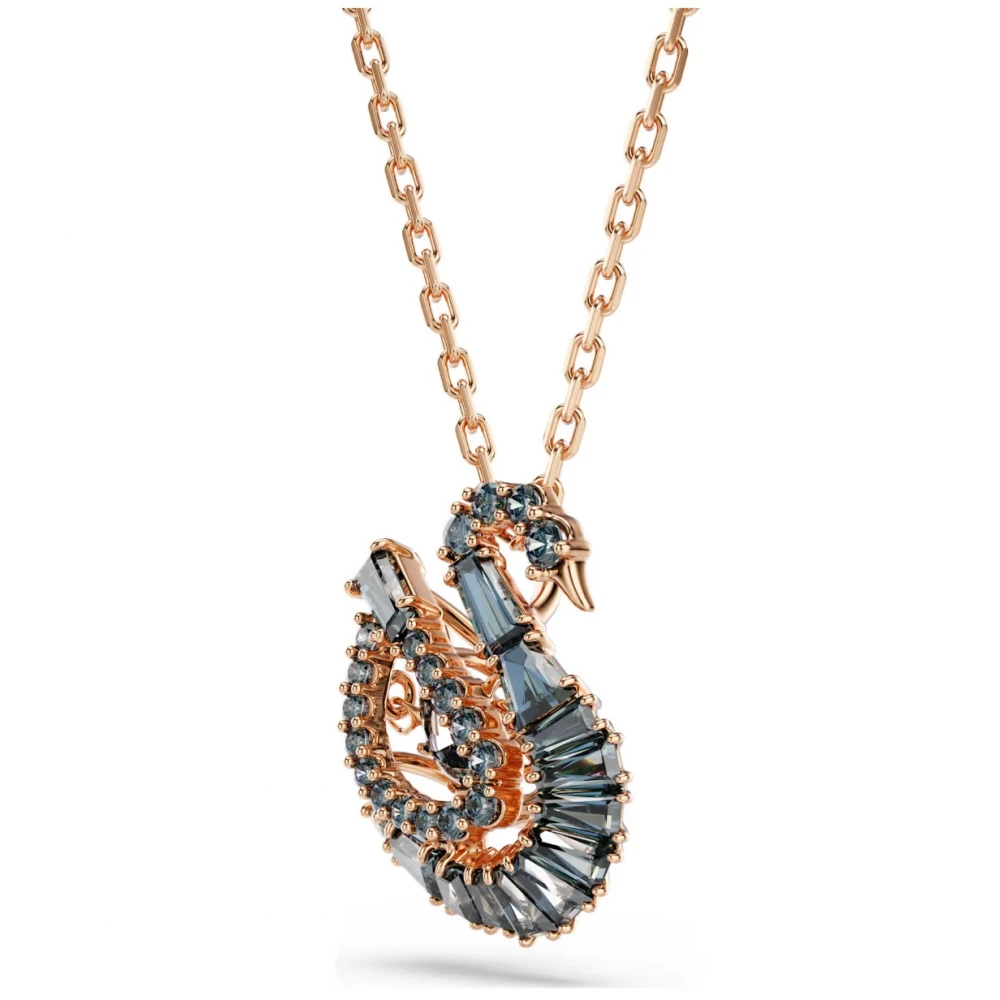 SWAROVSKI Swan Μενταγιόν με αλυσίδα, Λευκό, Μίξη Κοπών Επιμετάλλωση σε Ροζ-Χρυσό 18K 5764882