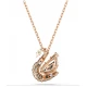 SWAROVSKI Swan Μενταγιόν με αλυσίδα, Λευκό, Μίξη Κοπών Επιμετάλλωση σε Ροζ-Χρυσό 18K 5764882