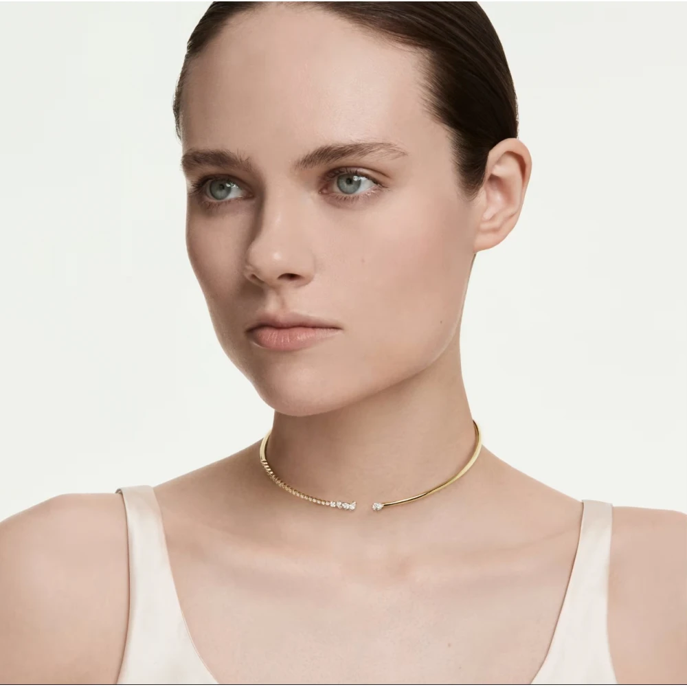 SWAROVSKI Τσόκερ Mesmera, Μίξη Κοπών, Λευκό, Επιμετάλλωση με χρυσό 18K 5765320