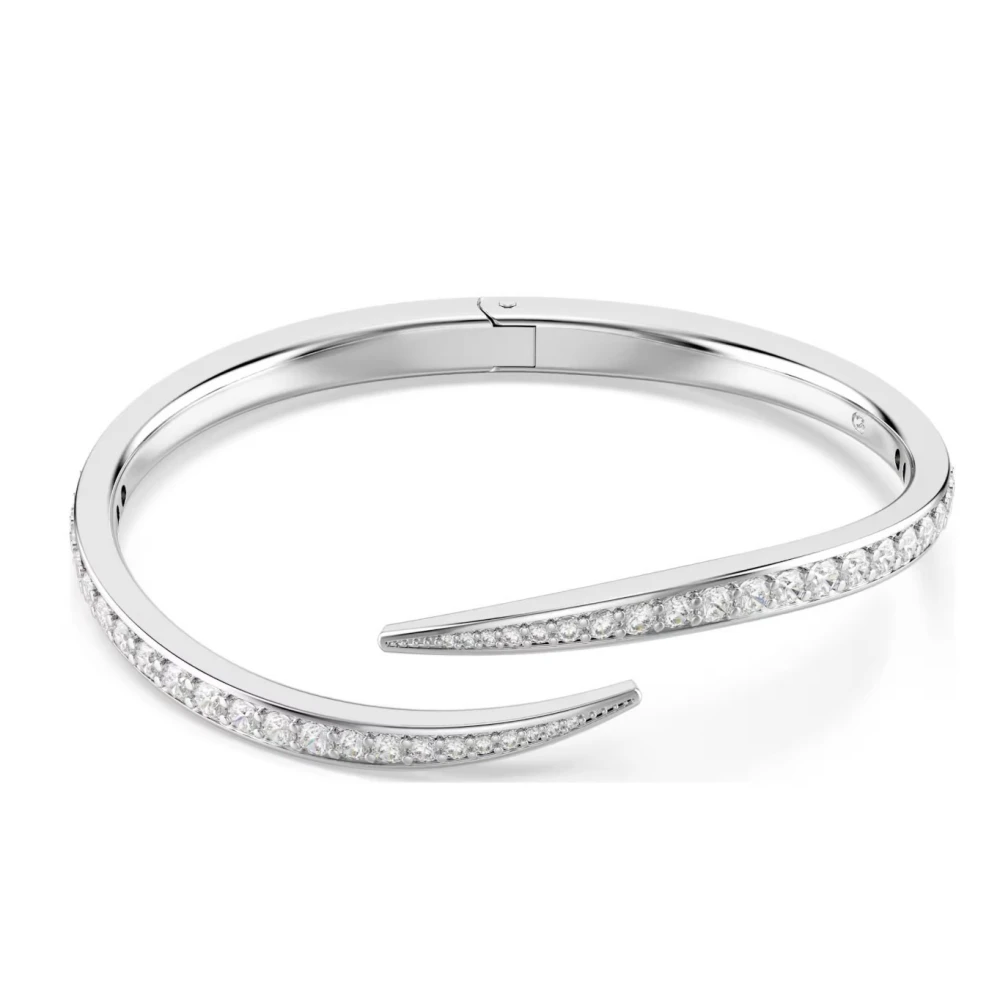 SWAROVSKI Vienna Άκαμπτο Βραχιόλι, Κύκνος, Λευκό, Στρογγυλή Κοπή, Επιμετάλλωση Ροδίου 5765321