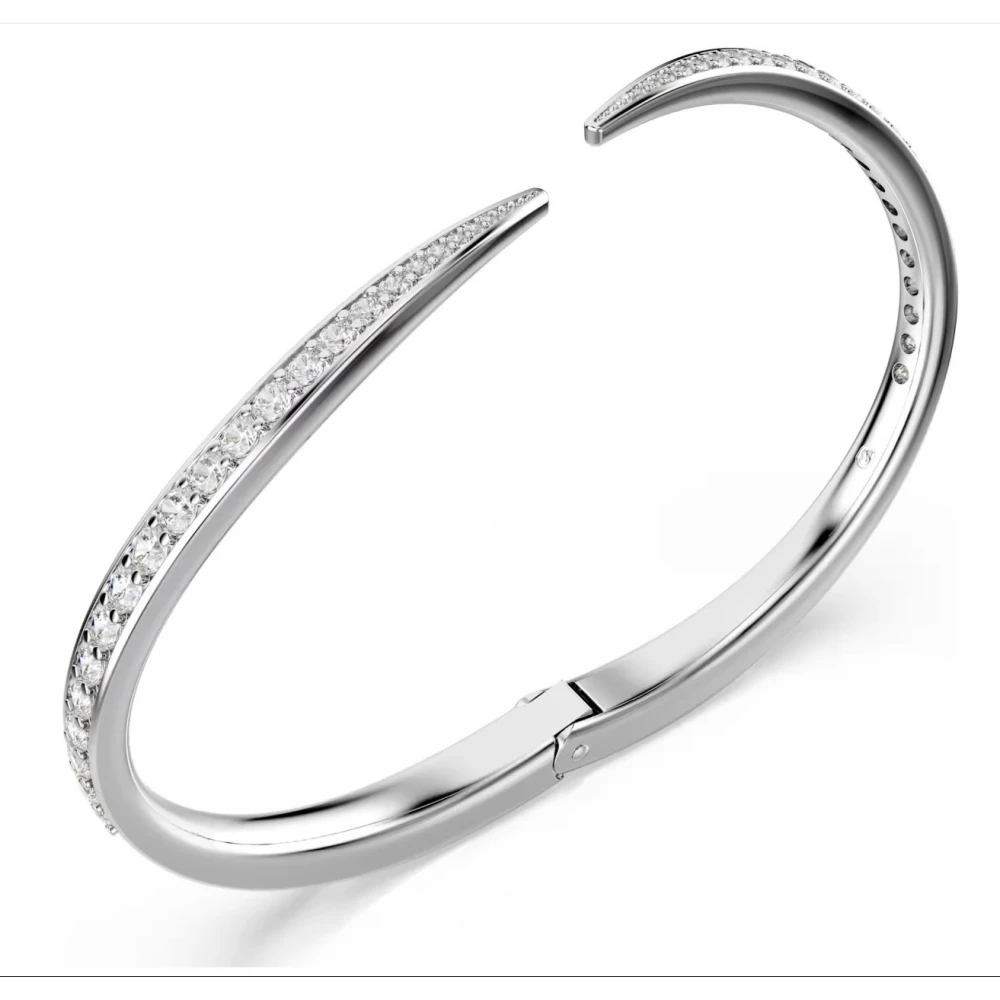 SWAROVSKI Vienna Άκαμπτο Βραχιόλι, Κύκνος, Λευκό, Στρογγυλή Κοπή, Επιμετάλλωση Ροδίου 5765321