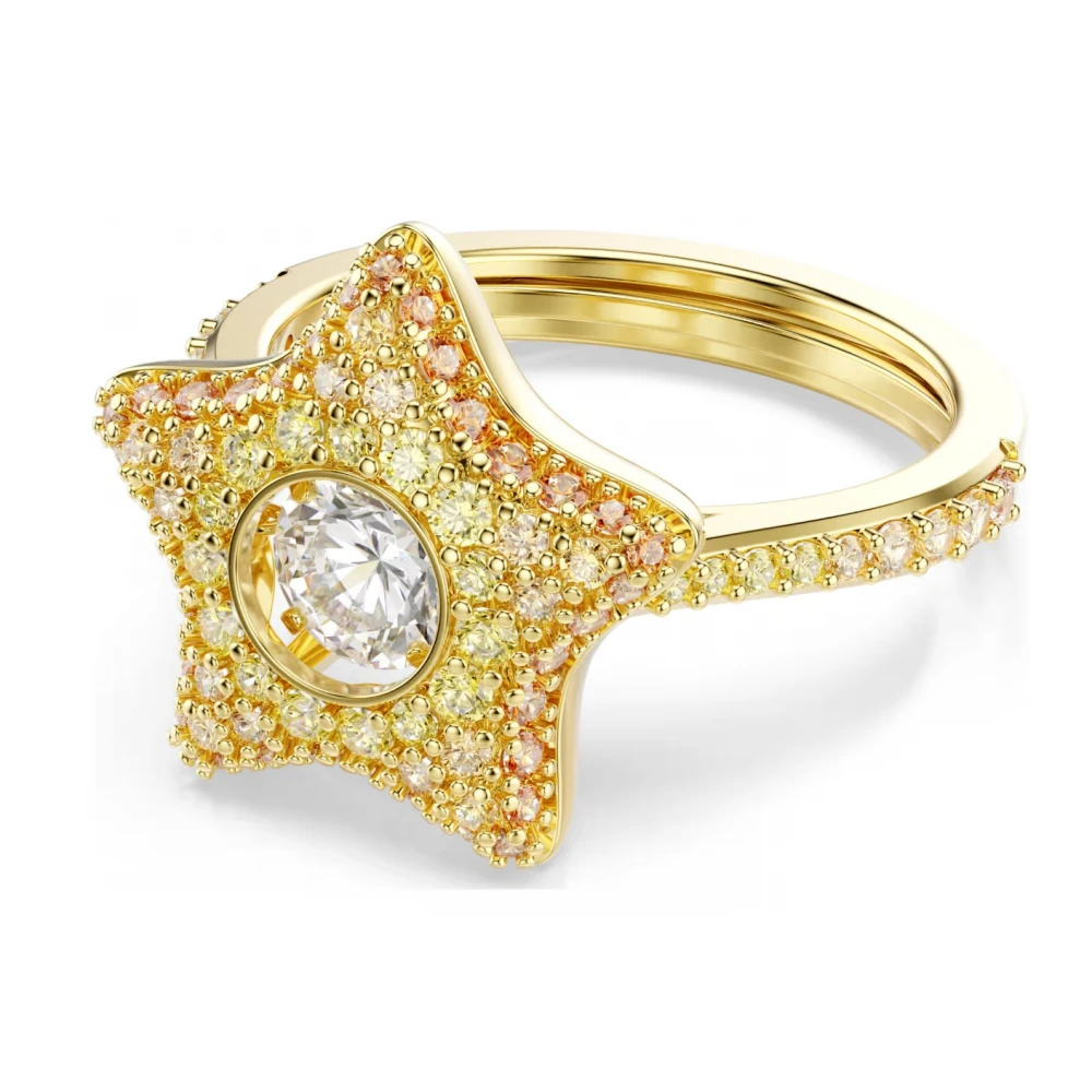 SWAROVSKI Δαχτυλίδι Sublima, Στρογγυλή κοπή, Αστέρι, Πολύχρωμο, Επιμετάλλωση σε Χρυσό 18Κ 5767346