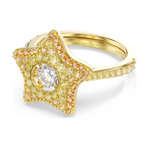 SWAROVSKI Δαχτυλίδι Sublima, Στρογγυλή κοπή, Αστέρι, Πολύχρωμο, Επιμετάλλωση σε Χρυσό 18Κ 5767346