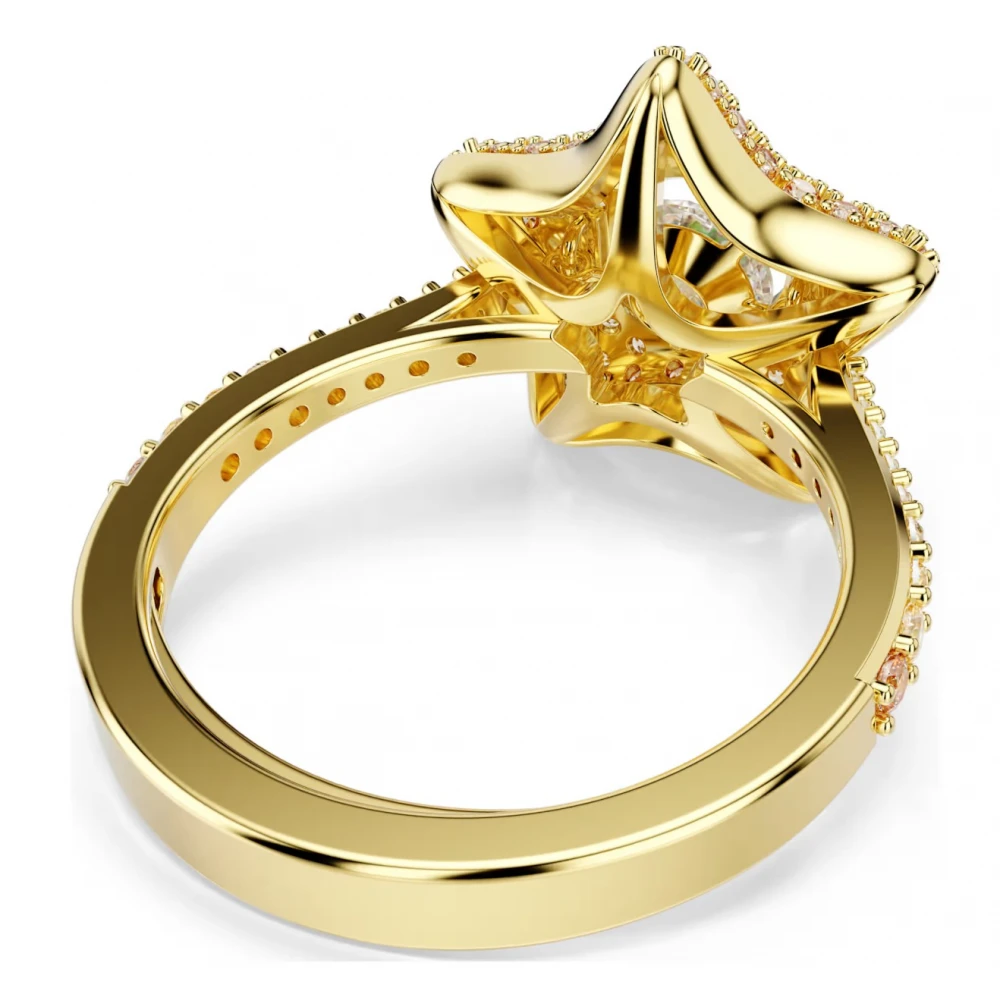 SWAROVSKI Δαχτυλίδι Sublima, Στρογγυλή κοπή, Αστέρι, Πολύχρωμο, Επιμετάλλωση σε Χρυσό 18Κ 5767346