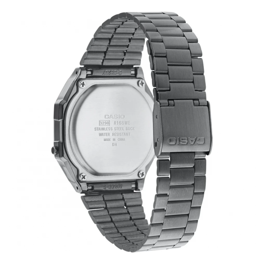 CASIO Vintage με Μπρασελέ σε Ανθρακί Τόνο από Ανοξείδωτο Ατσάλι A-168WEGG-1BEF