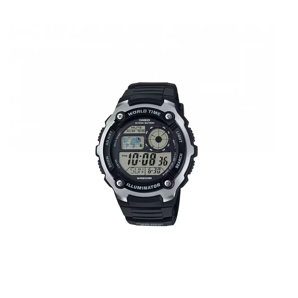 CASIO Standard llluminator με Μαύρο Λουράκι από Καουτσούκ AE-2100W-1AVEF