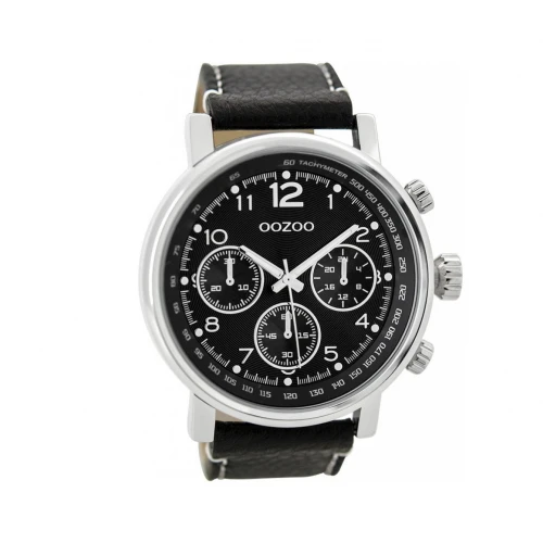 OOZOO Timepieces με Μαύρο Δερμάτινο Λουράκι C9459