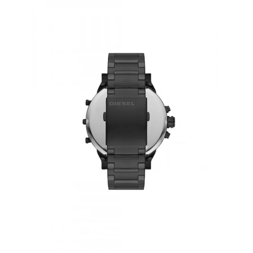 DIESEL Mr.Daddy 2.0 από ανοξείδωτο ατσάλι με ανθρακί καντράν με Κόκκινες λεπτομέρειες και Μαύρο μπρασελέ DZ7463