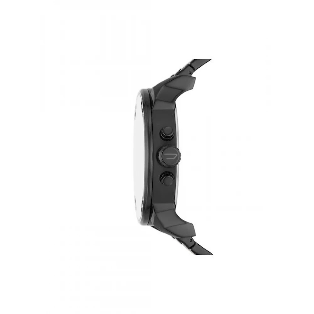 DIESEL Mr.Daddy 2.0 από ανοξείδωτο ατσάλι με ανθρακί καντράν με Κόκκινες λεπτομέρειες και Μαύρο μπρασελέ DZ7463