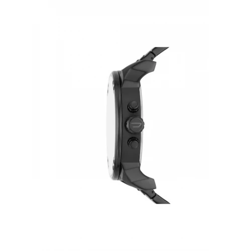 DIESEL Mr.Daddy 2.0 από ανοξείδωτο ατσάλι με ανθρακί καντράν με Κόκκινες λεπτομέρειες και Μαύρο μπρασελέ DZ7463