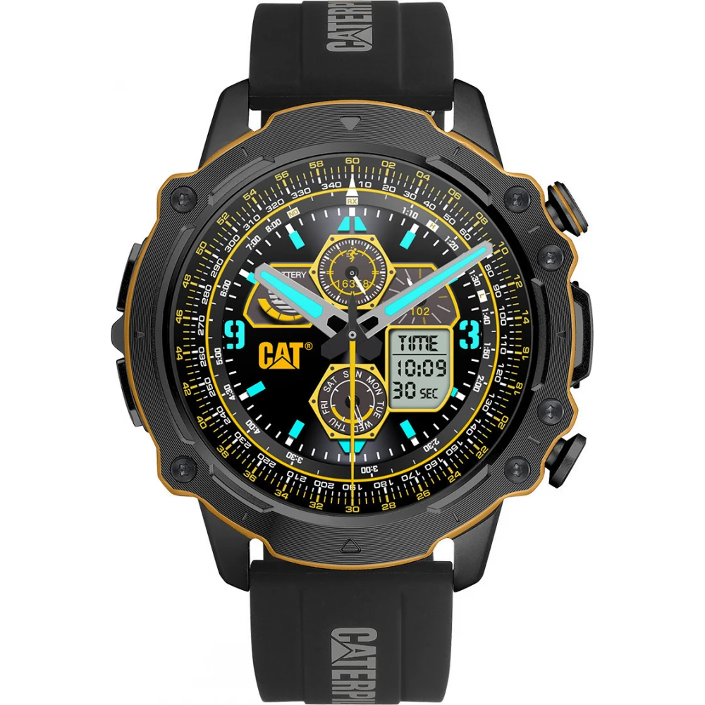CATERPILLAR Smartwatch με Μαύρο Λουράκι Σιλικόνης E116021100