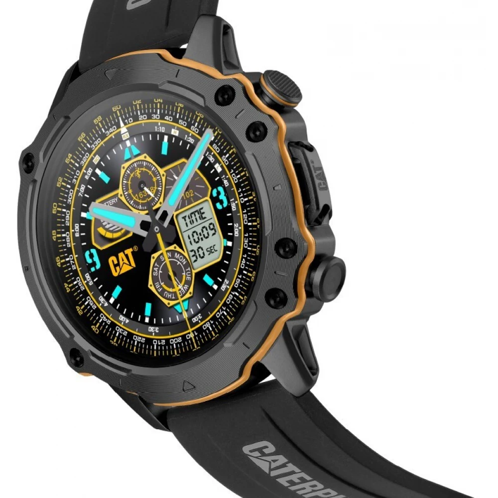CATERPILLAR Smartwatch με Μαύρο Λουράκι Σιλικόνης E116021100