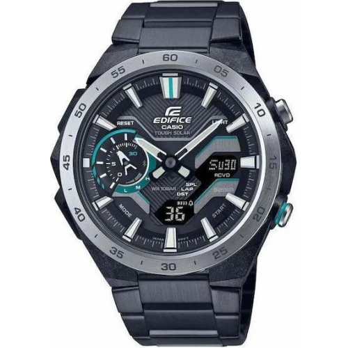 CASIO Edifice "Ηλιακό" με Μπρασελέ από Ανοξείδωτο Ατσάλι σε Ανθρακί Τόνο ECB-2200DD-1AEF