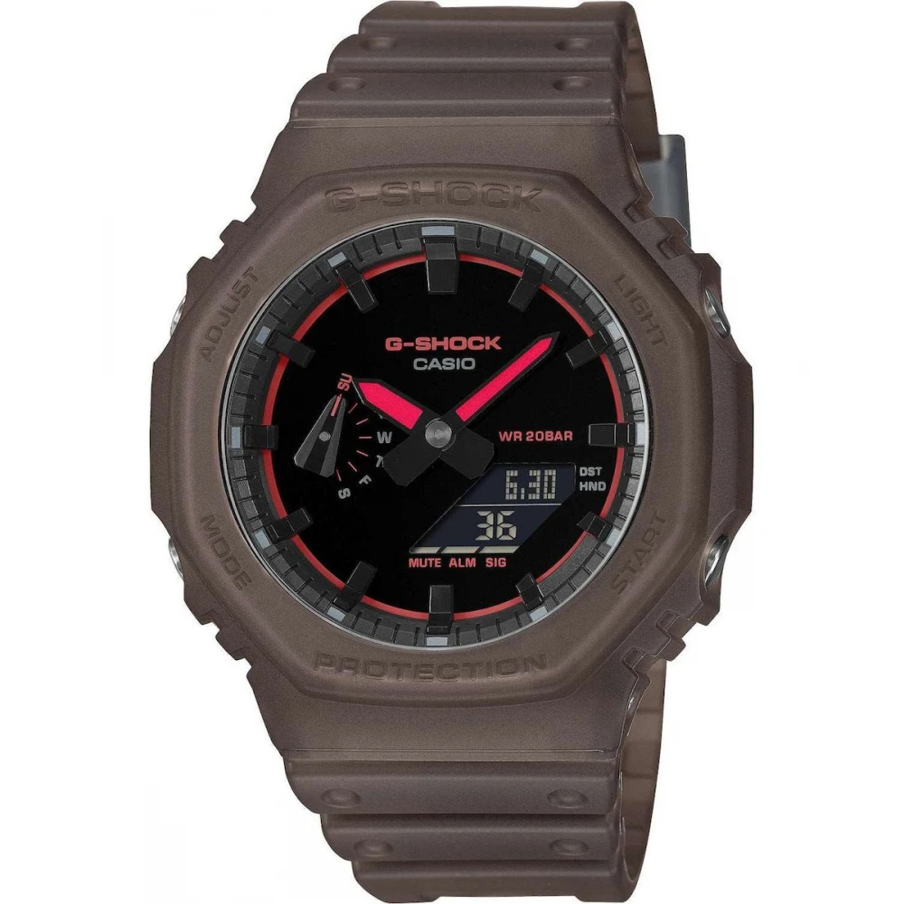 CASIO G-SHOCK με Καφέ Λουράκι από Καουτσούκ GA-2100K-5AER