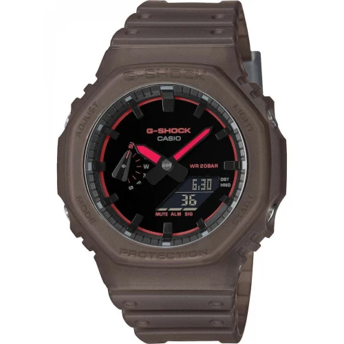 CASIO G-SHOCK με Καφέ Λουράκι από Καουτσούκ GA-2100K-5AER