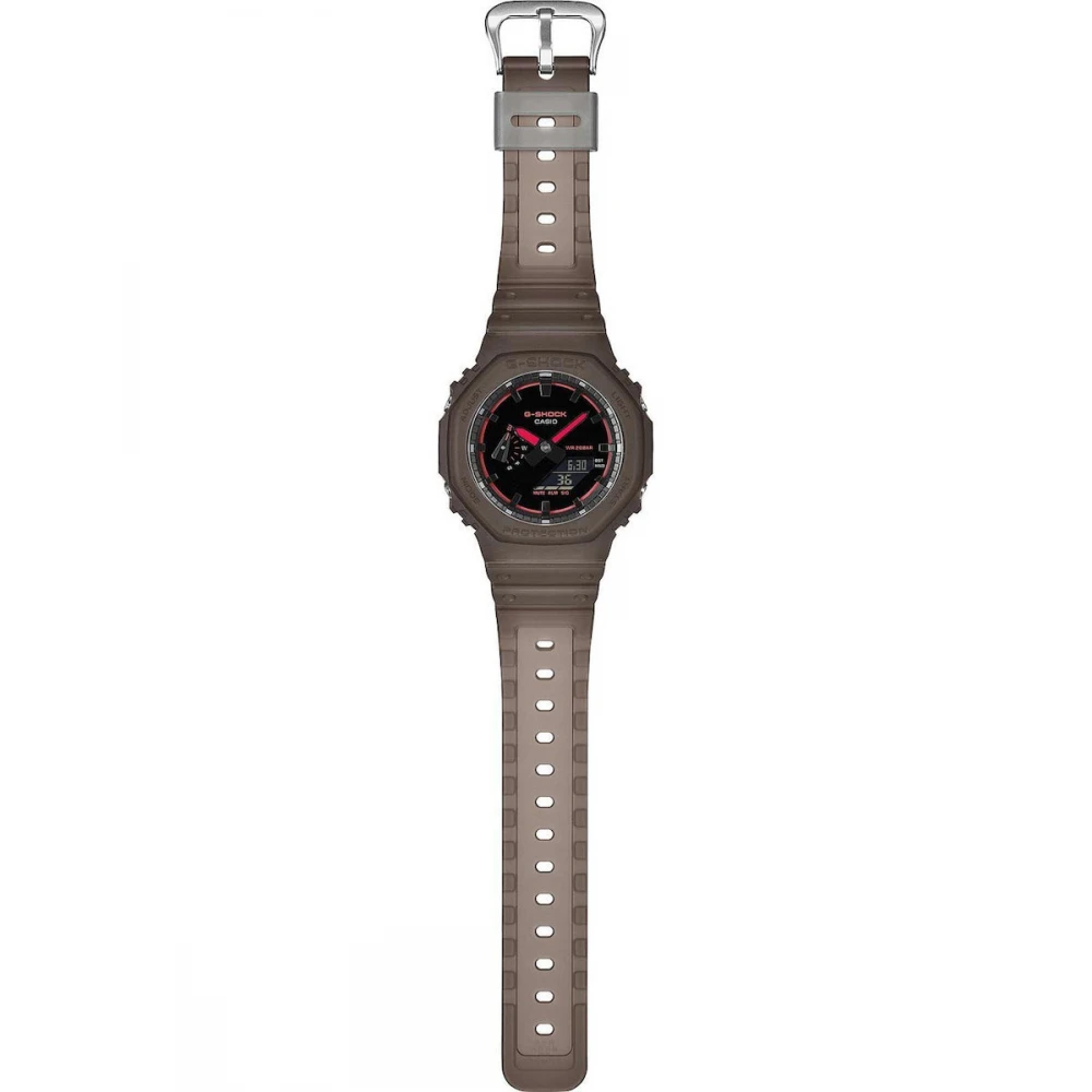 CASIO G-SHOCK με Καφέ Λουράκι από Καουτσούκ GA-2100K-5AER