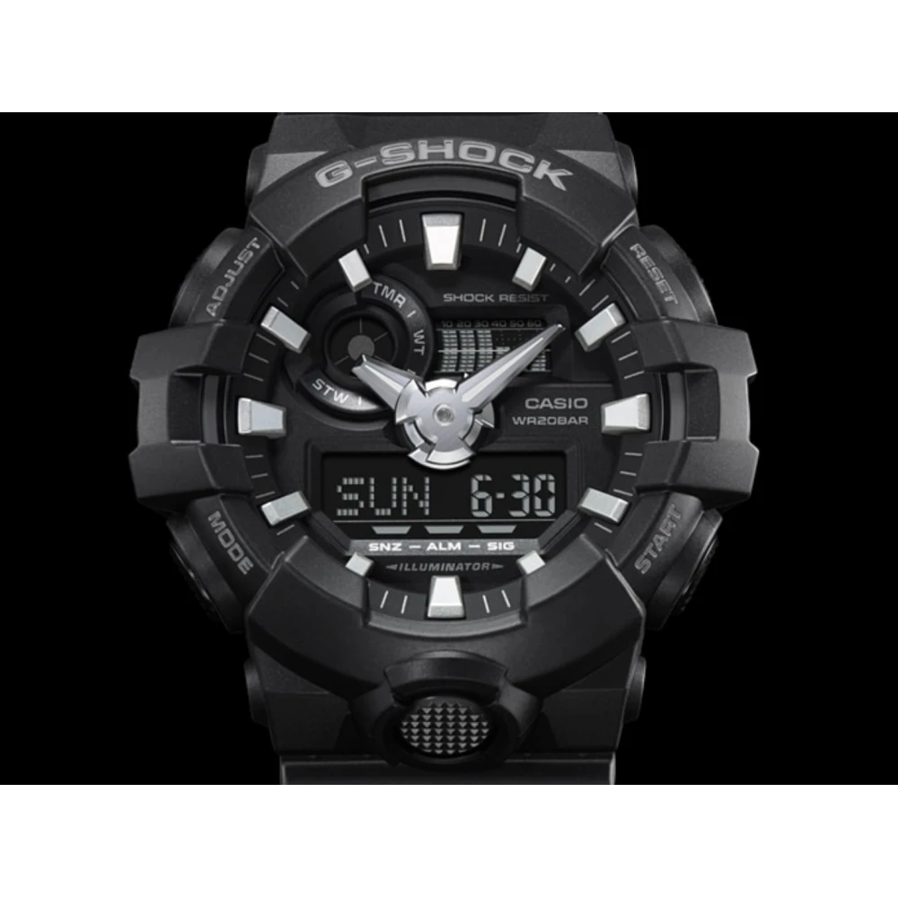 CASIO G-Shock με Μαύρο Λουράκι από Καουτσούκ GA-700-1BER