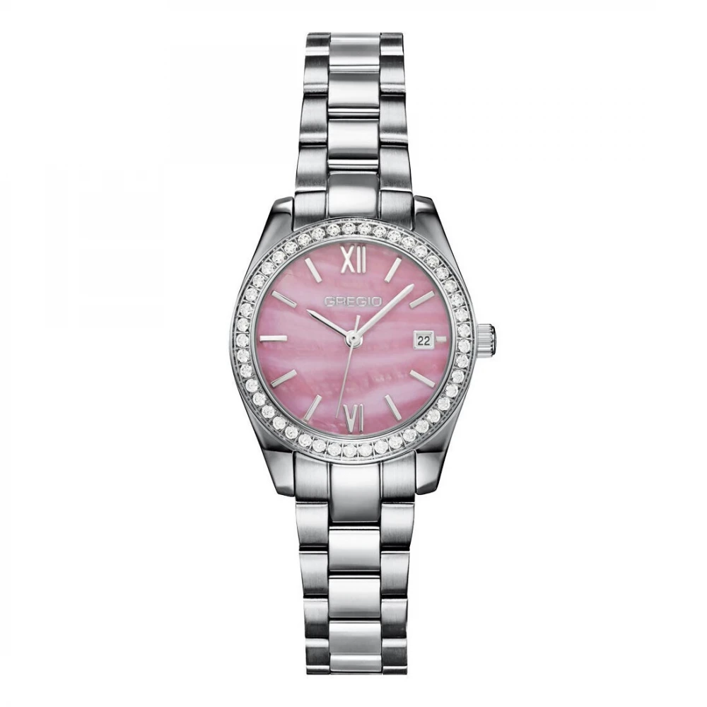 GREGIO Perlee με Ασημί Μπρασελέ από Ανοξείδωτο Ατσάλι και Ζιργκόν GR660011