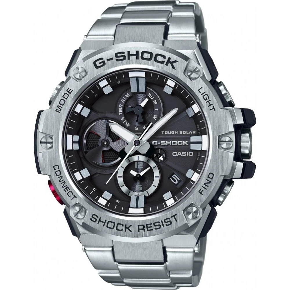 CASIO "Ηλιακό" G-Shock με Μπρασελέ από Ανοξείδωτο Ατσάλι GST-B100D-1AER
